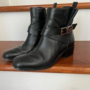 Michael kors black leather ankle boots